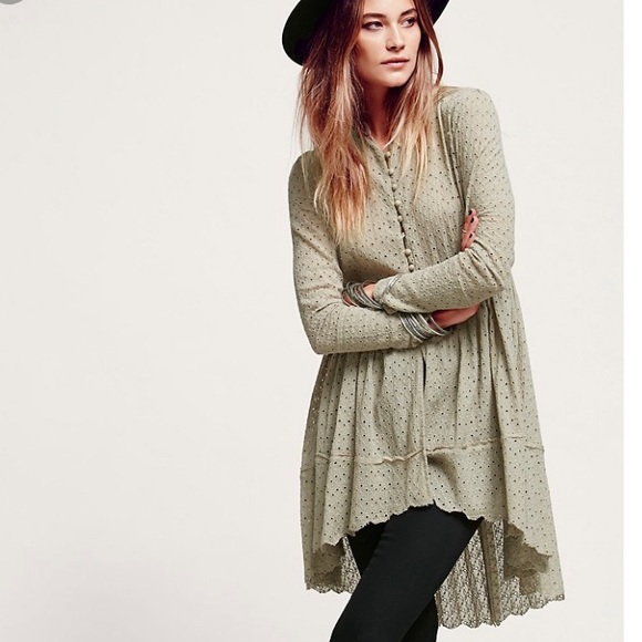 Anthropologie Sweaters - Free People Eyelet Duster